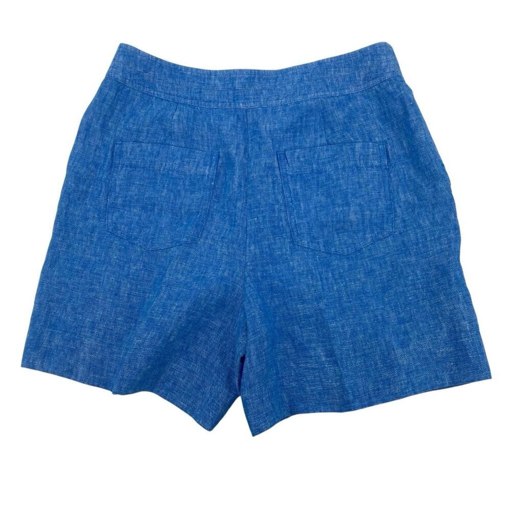 Boden Women’s US 8 UK 12 Blue Cornwall 6” Linen Shorts Nautical Beach - Picture 2 of 12